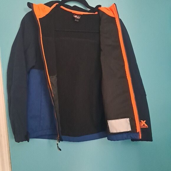 ZeroXposur Boy's L 14/16 Blue Multi Track Light Jacket Reflective Hood Pockets - Picture 3 of 3